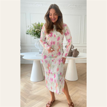 BYIC ODA DRESS PINK FLOWER BLUSH PRINT - A1015
